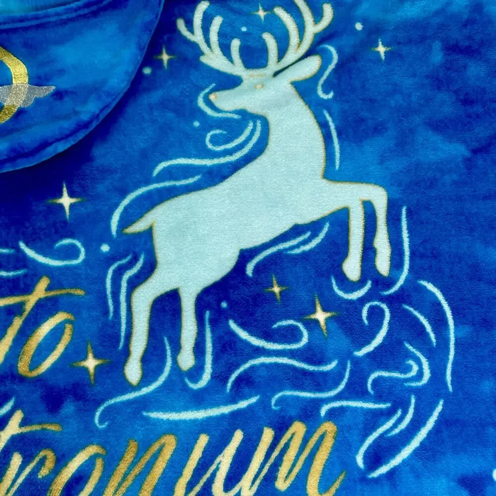 Harry Potter Expecto Patronum Hooded Wearable Blanket 40x72 Blue Wizarding World
